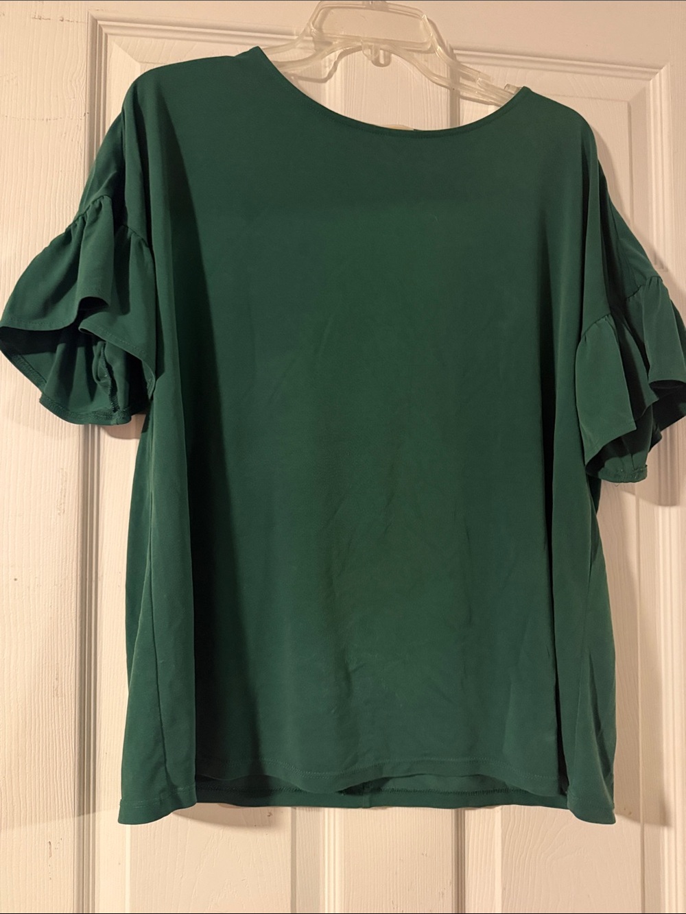 MICHAEL Michael Kors Emerald Green Double Ruffle Short Sleeve Tee